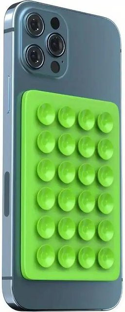QI CHEN Silikon-Telefonhaltermatte mit Saugnapf, quadratischer Wandständer für die Gehäusemontage, grün - Bild 1