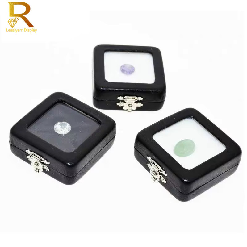 Lesaiyarr Diamant Display Box aus PU Leder für Edelsteine und Perlen, Organizer für Schmuck und Anhänger, Schwarz und Weiß - Bild 2
