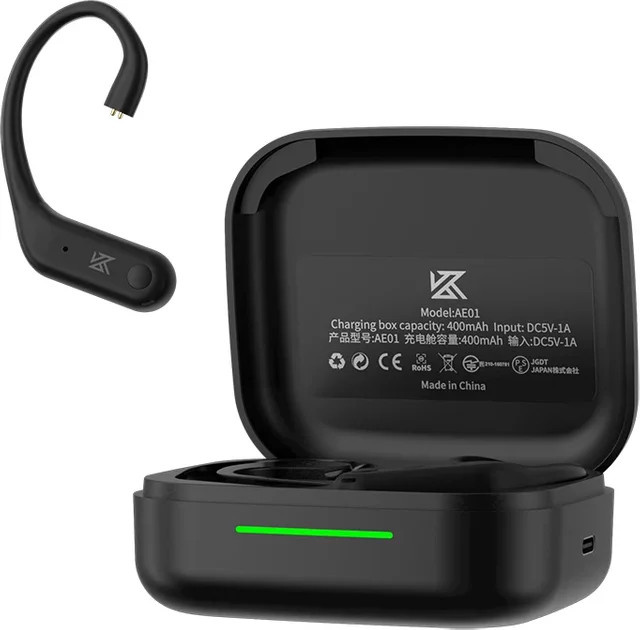 KZ AE01 Bluetooth 5.4 Upgrade Kabel für In-Ear Kopfhörer mit Ladecase in Schwarz für ZSX ZAR PR2 - Bild 1