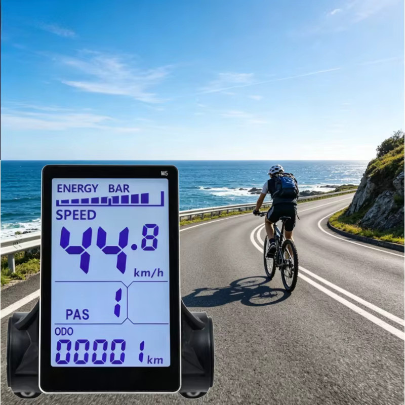 OUXI V8 LCD-Armaturenbrett-Display für Elektrofahrräder und Roller, 24V-60V 500W, Schwarz - Bild 2