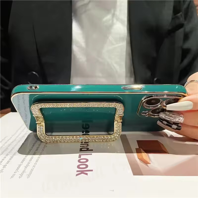 Glitzernde Handyhülle mit Diamant-Halterung für Samsung Galaxy S25 S24 S23 S22 S21 S20 Ultra Plus FE Note 20 Pro in Weiß - Bild 4