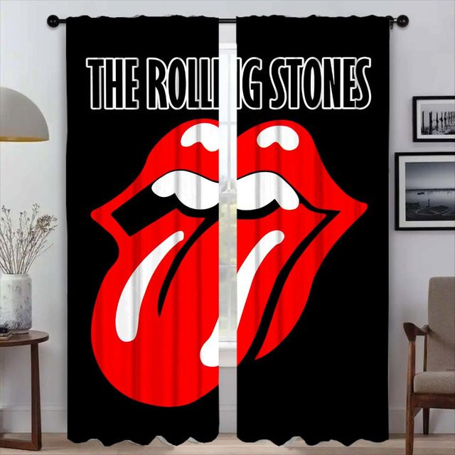 The Rolling Stones Trennvorhang mit Grafik-Print, 2 Paneele, halbtransparent, Mehrfarbig, B: 96 cm, H: 137 cm - Bild 1
