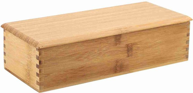 CosyHome Essstäbchenbox aus Bambus in Beige als Aufbewahrungsbox für Geschirr und Löffel - Bild 1