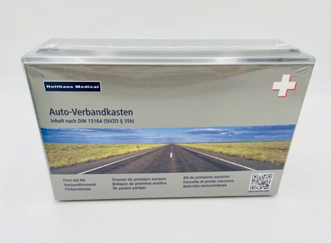 Verbandkasten Klassik für das Auto von Holthaus Medical, DIN 13164, Grau, B/T/H: 26,0 x 8,0 x 17,0 cm - Bild 3