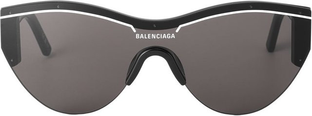 Balenciaga BB0004S Sonnenbrille, unregelmäßige Form, Unisex, Vollrand, Kunststoff, Black gray - Bild 1