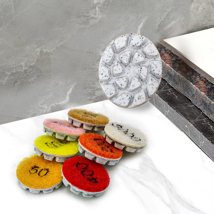 SHDIATOOL 7-teiliges Mini-Diamant-Polierpad-Set in Multicolor, Durchmesser: 2,5 cm, Nass-Harz-Schleifscheiben für Marmor und Granit - Bild 2