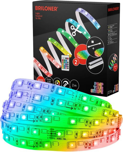 Briloner Pimp your Stripe LED-Band Starter-Set RGB/W mit Fernbedienung, Multicolor, 2 m - Bild 1