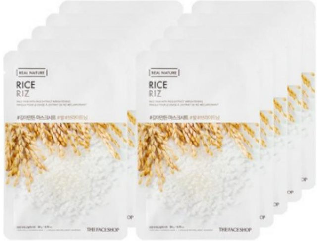 THE FACE SHOP Real Nature Gesichtsmaske mit Reisextrakt, 10 Stück - Bild 1
