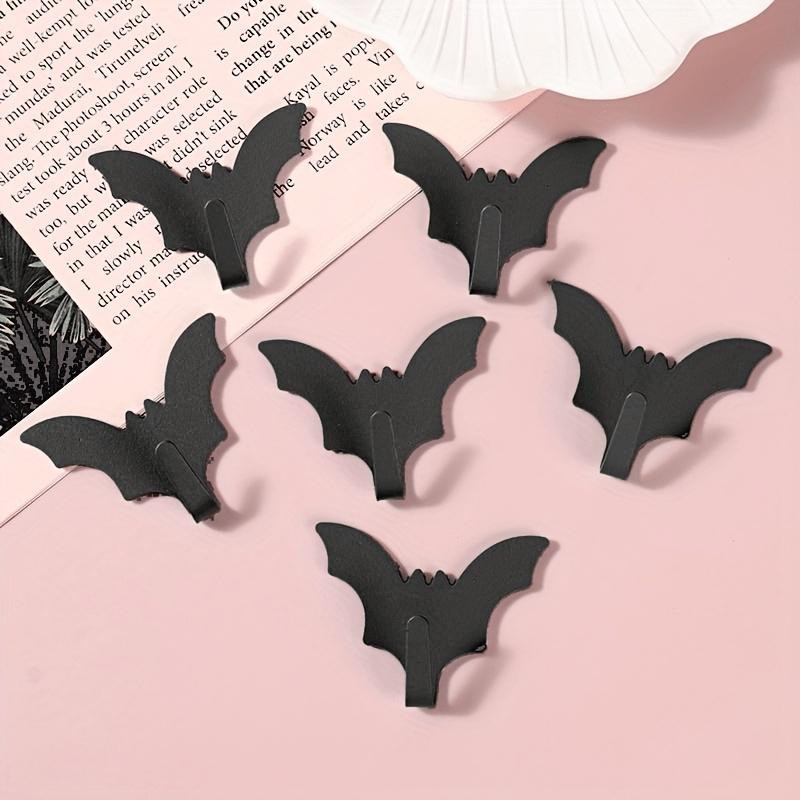 2 Stück Metall Fledermaus Klebehaken in Schwarz für Badezimmer, Küche und Garderobe - Bild 3