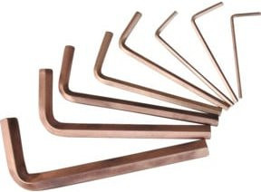 KS Tools BRONZEplus Innensechskant-Winkelstiftschlüssel-Satz lang 8-teilig aus Aluminium-Bronze in Braun - Bild 1