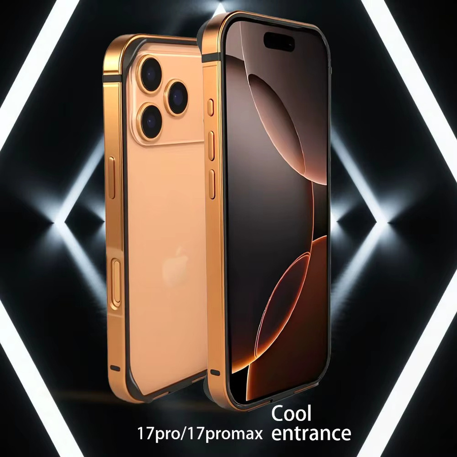 Stoßfeste Aluminiumlegierungs-Metallschutzhülle für Apple iPhone 17 Pro Max und 17 Air in Orange - Bild 2