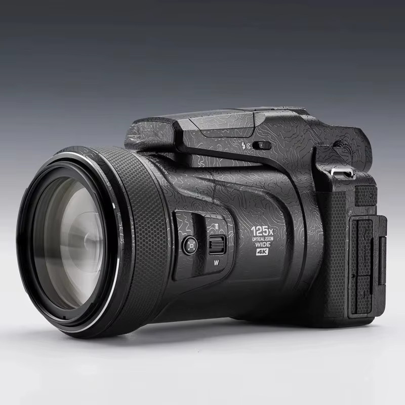 Nikon COOLPIX P1100 Kamera Aufkleber Schutzhülle in Schwarz - Bild 2