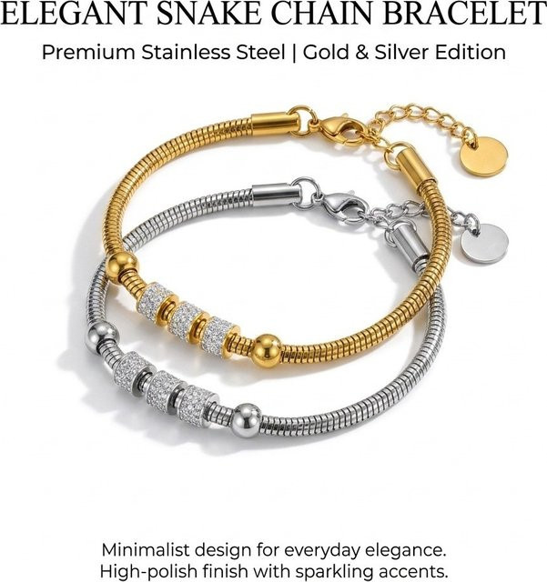JP One Armband, Edelstahl, Gold, Zirkonia, Damen - Bild 1
