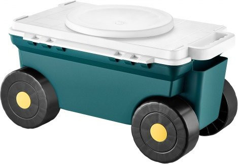 VEVOR Gartenroller 2 in 1 mit Sitz und Aufbewahrungsbox, Rollbarer Gartenwagen mit Griff und Lenkrollen für Gartenarbeit, Belastbarkeit bis 123 kg, Mehrfarbig - Bild 1