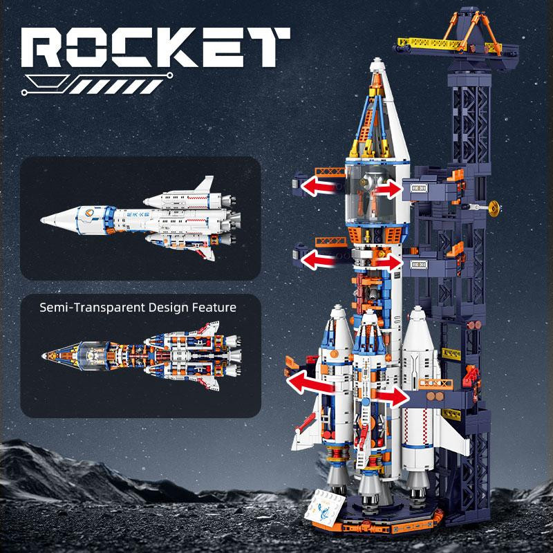 Linyi toy Weltraumstartfahrzeug Gebäude bunte Set - Bild 2