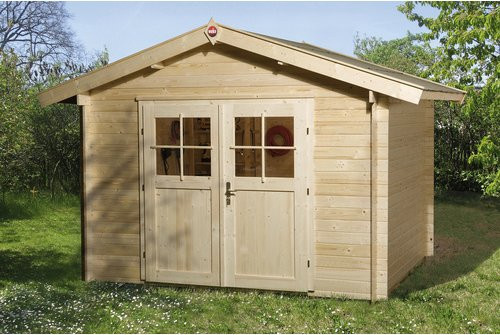 WEKA Gartenhaus Premium aus europäischer Fichte in Beige mit Satteldach und Massivholz-Boden B/H/T: 300 x 251 x 230 cm - Bild 3