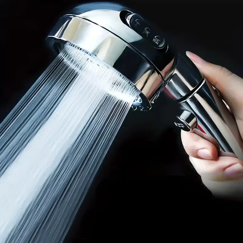 Diamond Silver 3-Modus-Booster-Duschkopf mit Ein-Knopf-Wasserstopp für dein Badezimmer - Bild 4