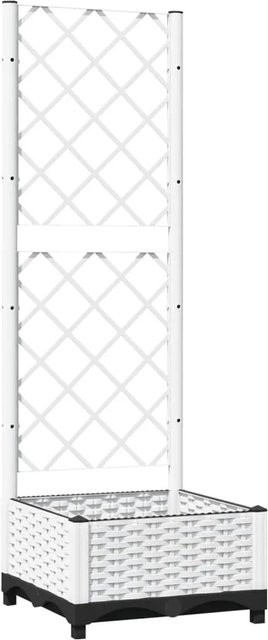 vidaXL Pflanzkübel mit Rankgitter Weiß B/T/H: 40 x 40 x 121,5 cm - Bild 1