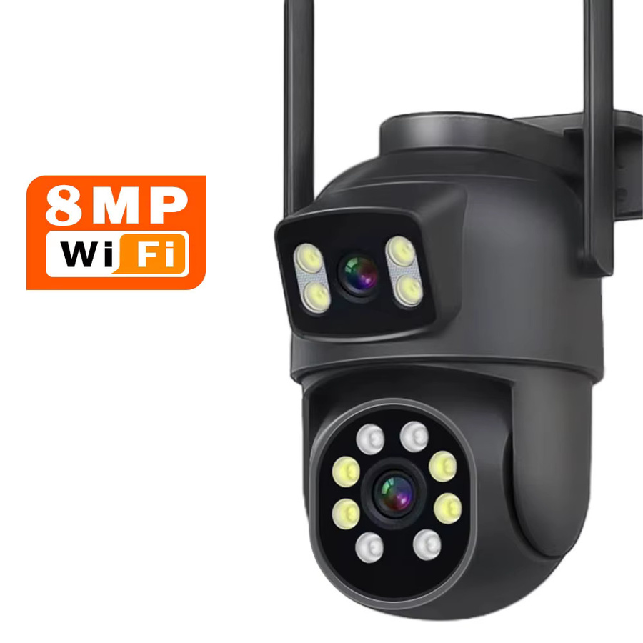Sherway Outdoor Überwachungskamera mit Dual-Objektiv, 4K 8MP Auflösung, 10X Zoom, Wi-Fi und Nachtsicht in Schwarz - Bild 6
