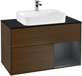 V&B Waschtischunterschrank Finion 100 mit Wandbeleuchtung, lackiert, Breite: 100 cm, Höhe: 50,1 cm, Tiefe: 50,1 cm - Bild 1
