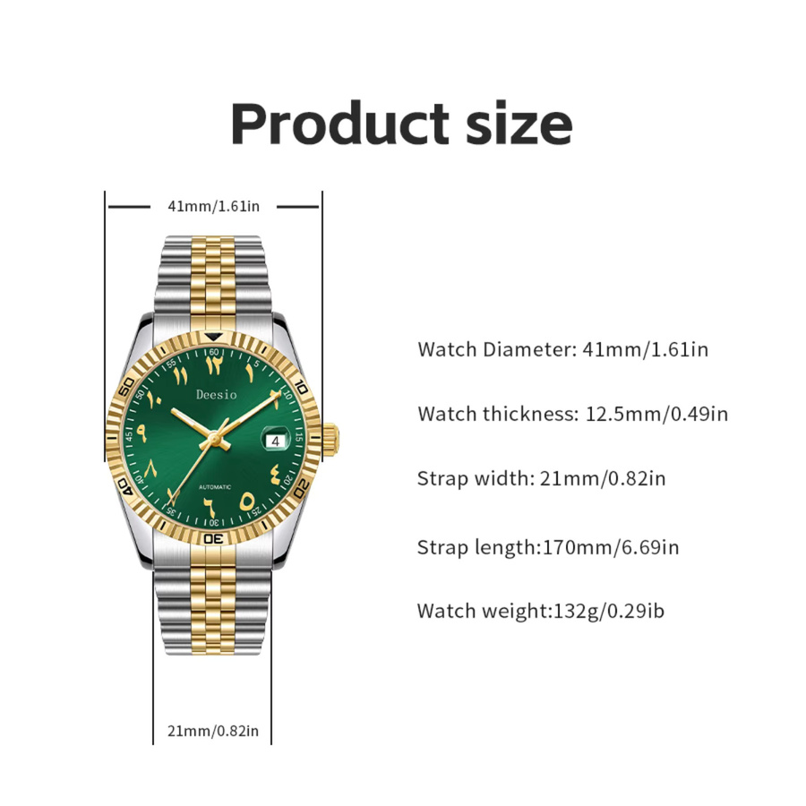 Deesio Armbanduhr, Automatik, Edelstahl, Grün, Herren - Bild 4