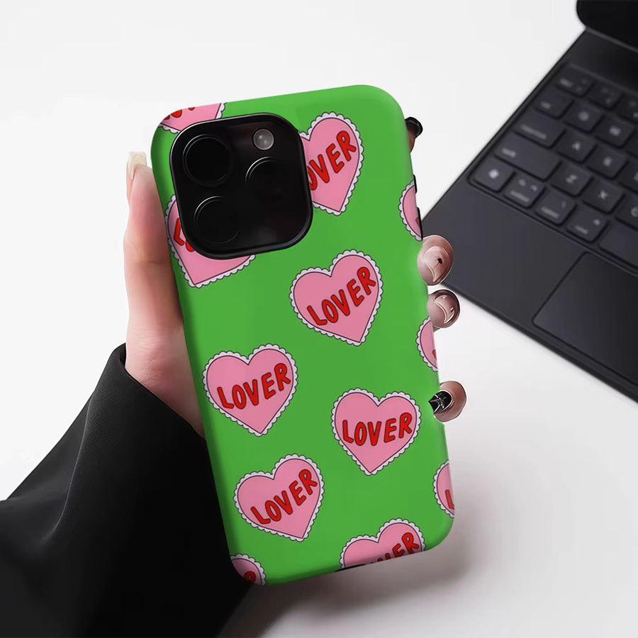 Potdemiel Handyhülle Liebhaber-Herzen für iPhone 17 16 15 14 13 Pro Max Plus mit magnetischer Einzel- und Doppelschicht-Robuste-Funktion - Bild 4