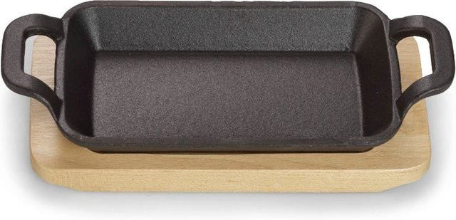 Rechteckige Servierschale aus Gusseisen von ECHTWERK in Schwarz, B/T/H: 17 x 10 x 2,5 cm - Bild 1