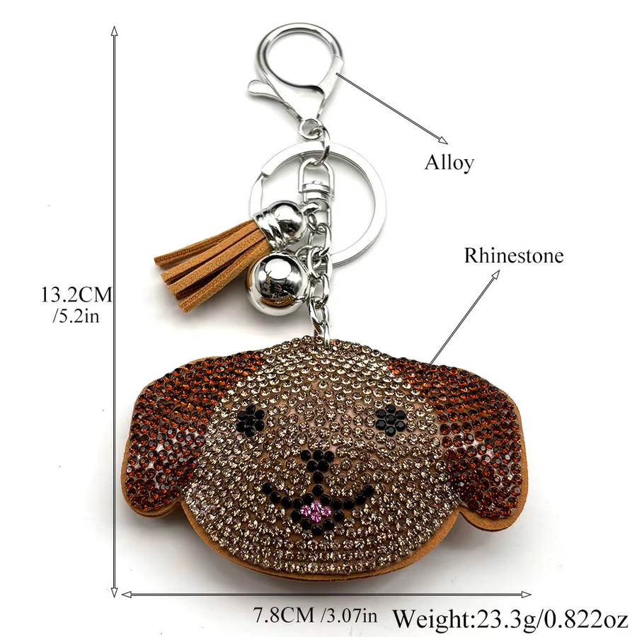 AFAWA Schlüsselanhänger Welpen-Kopf, Strass, Kinder - Bild 4