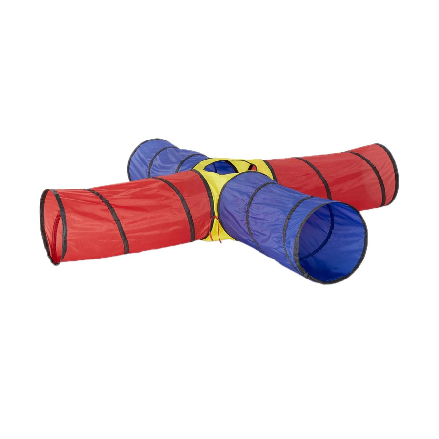 Relaxdays Spieltunnel Pop Up, XXL, Rot Blau Gelb - Bild 2