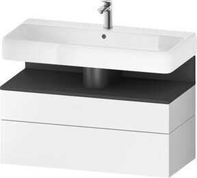 Duravit Waschtischunterschrank Qatego in Grau und Weiß, Wandmontage, B/T/H: 99 x 47 x 59 cm - Bild 1