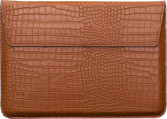 Laptoptasche aus PU-Leder im Krokodilmuster für Apple MacBook Air 13 15 und MacBook Pro 13 14 in Rot und Braun - Bild 1