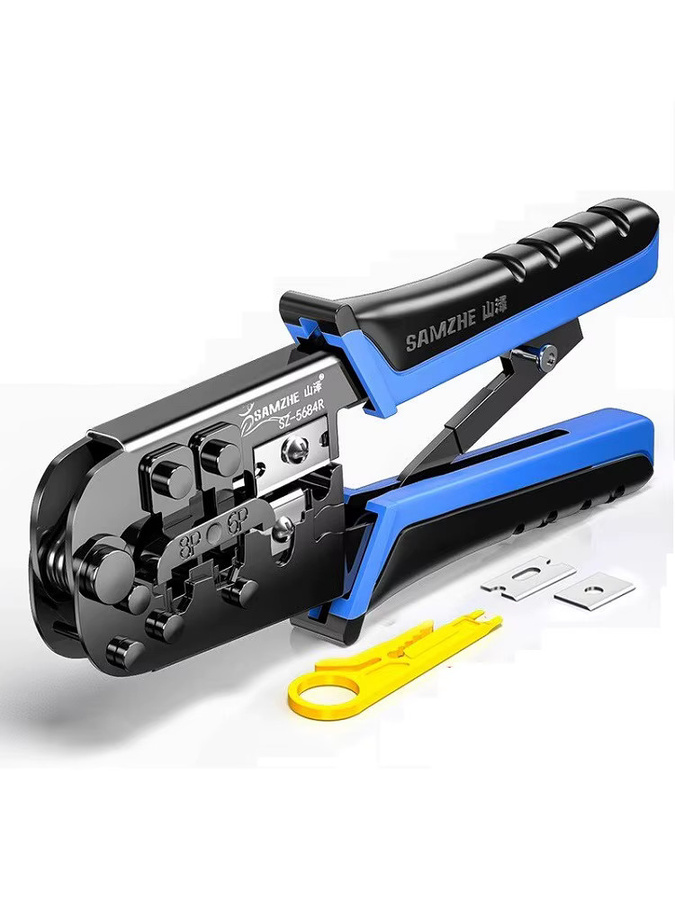 SAMZHE Crimpzange für RJ11 RJ12 RJ45 Ethernet Netzwerk LAN Kabel mit Cutter und Stripper für 6P 8P - Bild 7