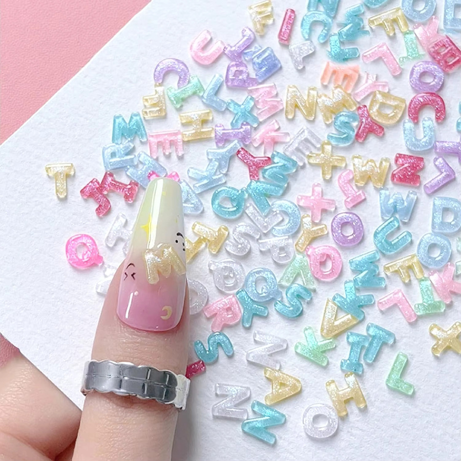 MAFANAILS Nagelcharms, 3D Buchstaben A-Z, Harz, Glänzend, Unisex - Bild 2