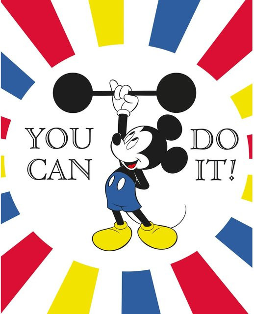 Komar Wandbild Mickey Mouse Do it, Paper Poster, Multicolor, Breite: 40 cm, Höhe: 50 cm - Bild 1