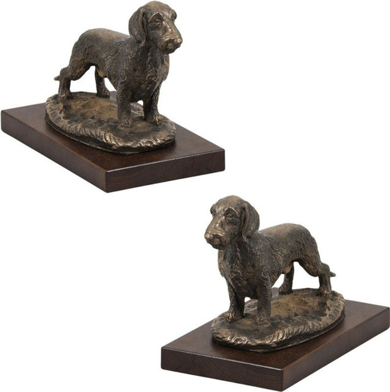 Art-Dog Hundestatue Rauhaardackel in Braun als dekorative Figur für Büro und Hundeshows - Bild 1
