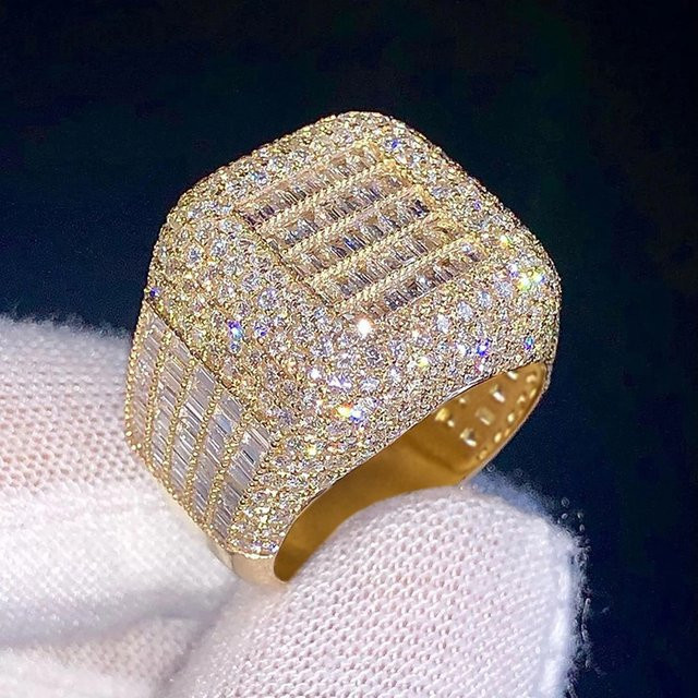Huitan Eheringe, Gold, Zirkonia, Damen - Bild 1