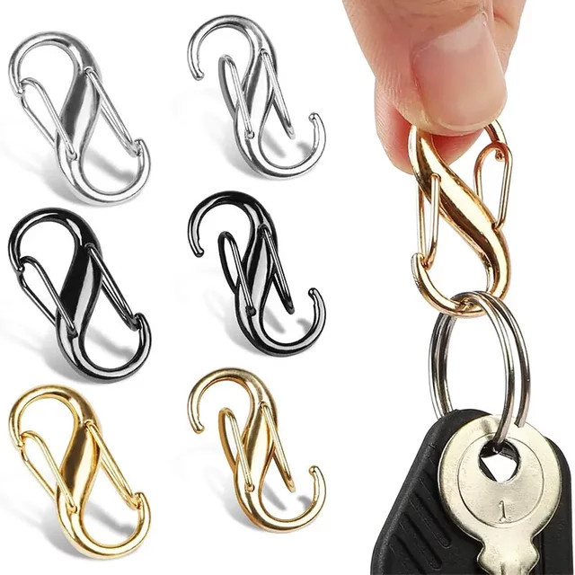TYHS Craft Anti-Diebstahl Reißverschluss-Clips aus Metall in Gold, 5 oder 10 Stück Karabiner-Ersatz für Gepäck - Bild 1