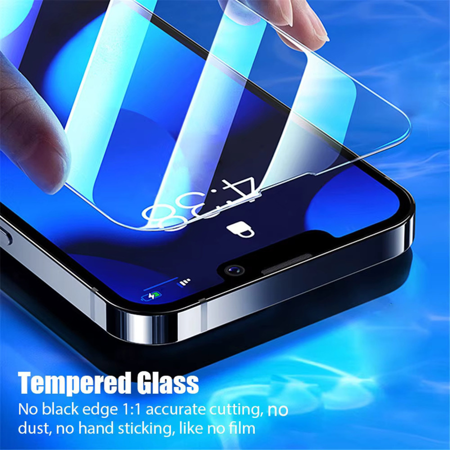 Fudusaidman 6-in-1 Displayschutz aus klarem Glas und schwarze Kreis-Objektivschutzhülle für iPhone 13 Mini 14 15 16 Plus 17 Pro Max 17 Air 16e, Transparent und Schwarz - Bild 3