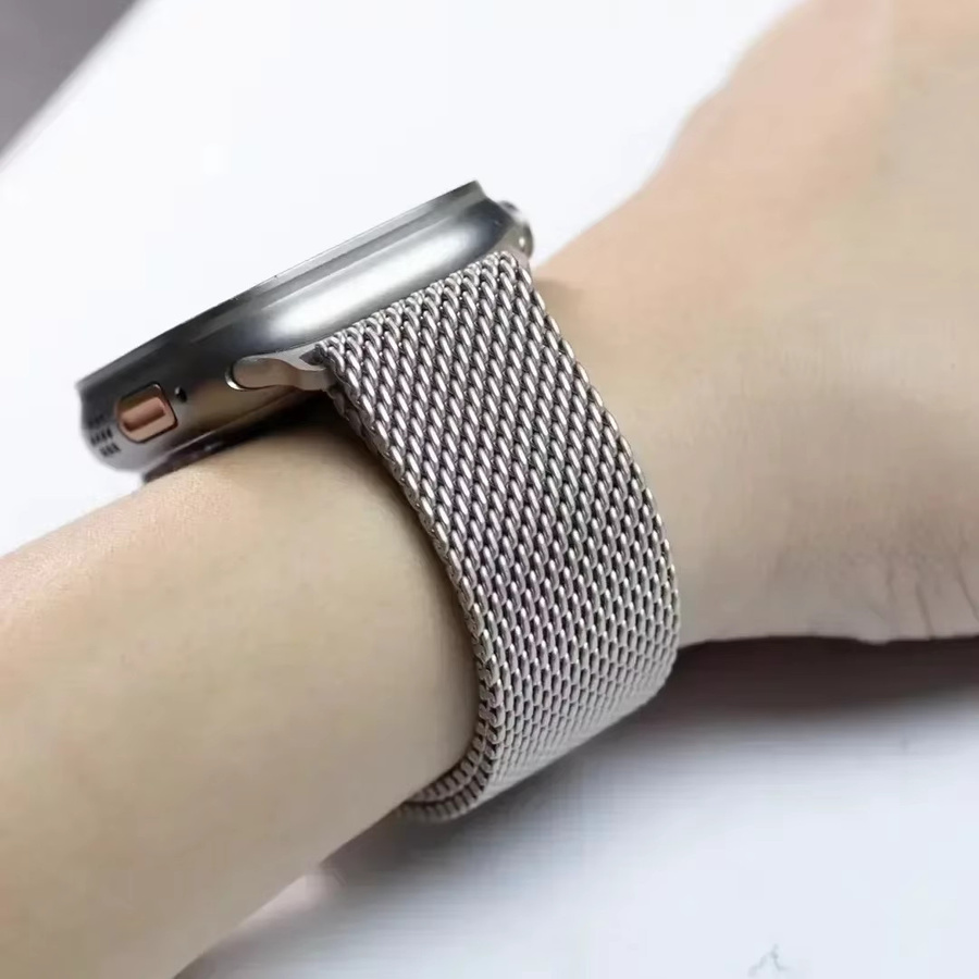 QKX Uhrenarmband Milanaise-Loop, Edelstahl, Silber, Unisex - Bild 6