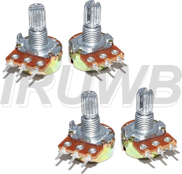 IRUWB 5er Set Linear Taper Potentiometer Kit WH148 B1K B2K B5K B10K B20K B5K B100K B250K B500K B1M mit 15mm Welle, 3 Pin und Muttern sowie Unterlegscheiben, Farbe: Silber - Bild 1