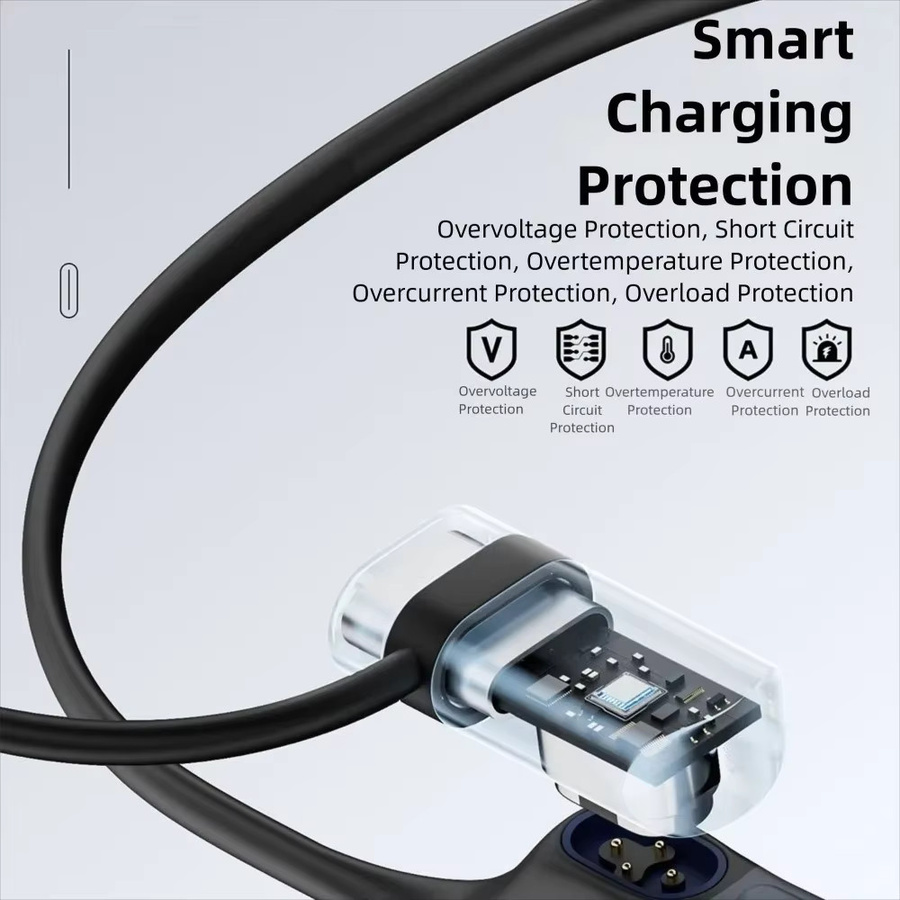 Shokz Magnetisches Ladegerät mit USB-C Typ-C Anschluss und LED-Anzeige in Grau für Knochenleitungskopfhörer AS800 S803 S810 S710 - Bild 3