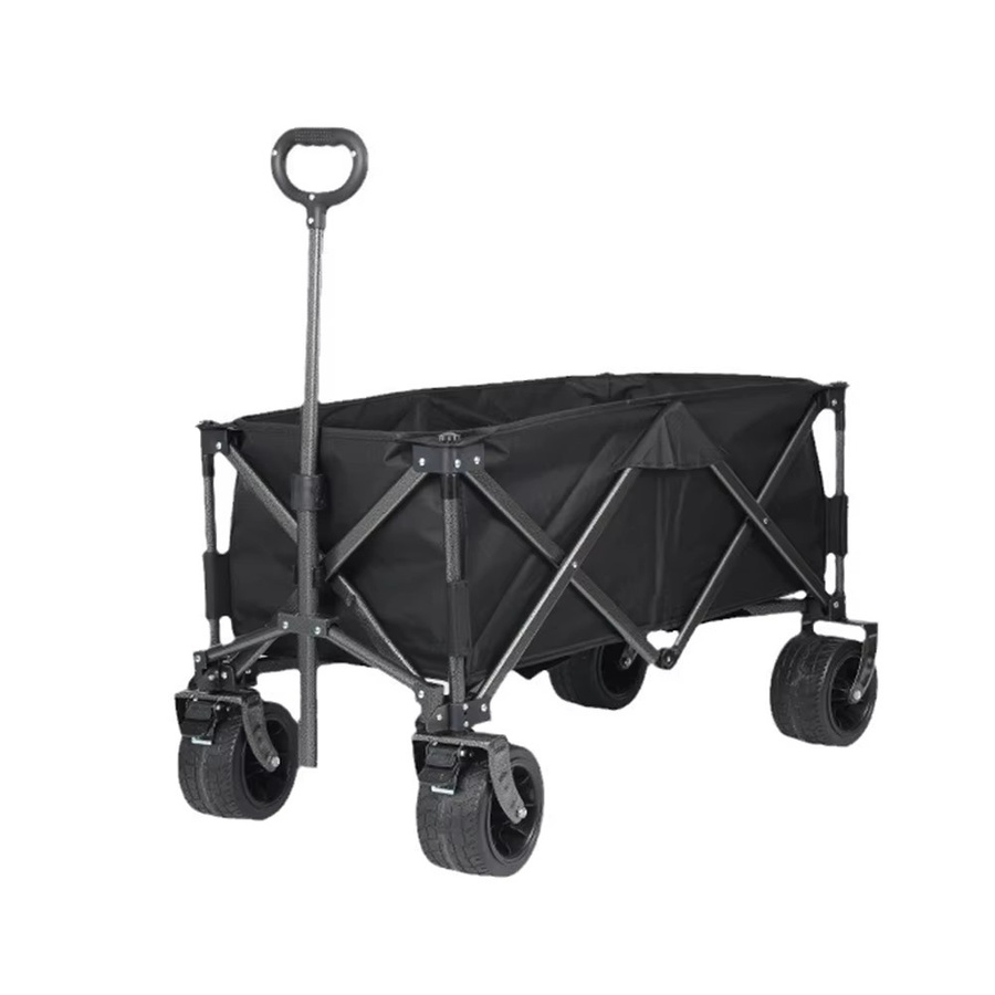 Faltbarer Gartenwagen in Schwarz mit 60 l Volumen und 300 kg Traglast, Outdoor-Strandwagen mit großen Rädern und 360-Grad-Drehung sowie Doppelbremsen - Bild 2