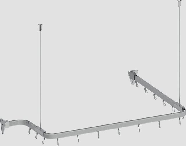 Euroshowers Duschvorhangstange Flexibel Formbar aus Aluminium in Silber, Länge: 300 cm - Bild 1