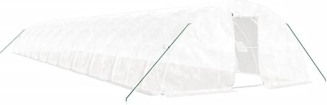 vidaXL Gewächshaus mit Stahlrahmen in Weiß, 110 m², B/T/H: 22 x 5 x 2,3 m - Bild 1