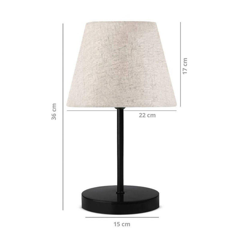 Opviq Tischleuchte in Creme mit 2 E27 Fassungen aus Metall und PVC, Skandinavisch Design, B/H/T: 22 x 36 x 22 cm - Bild 3