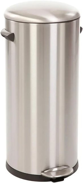 PROREGAL Retro Treteimer mit markanten Griffen und Kugelkappe in Silber, Höhe: 68,5 cm, Durchmesser: 29,2 cm - Bild 1