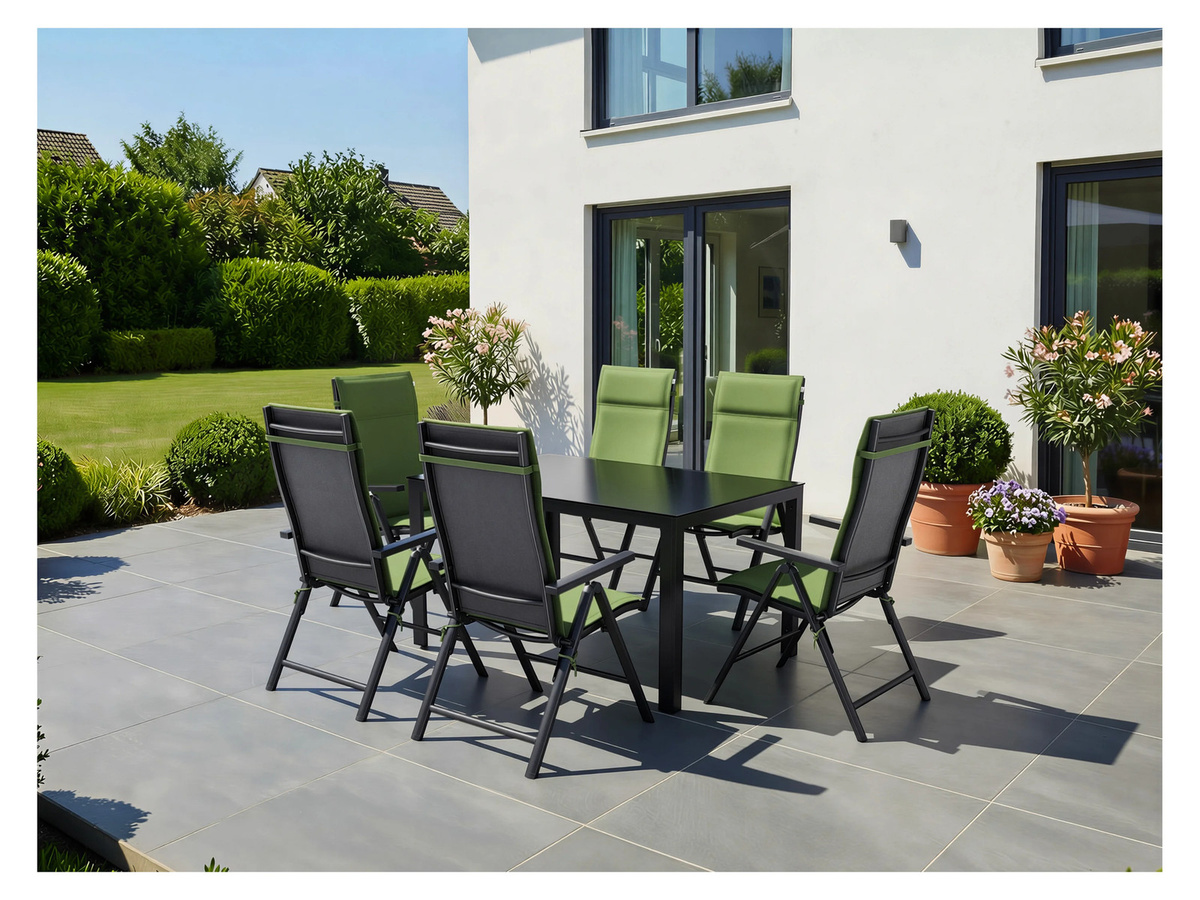 LIVARNO Polsterauflage Houston Hochlehner mit Stehsaum 4 cm in Grün aus Baumwolle und Polyester - Bild 1