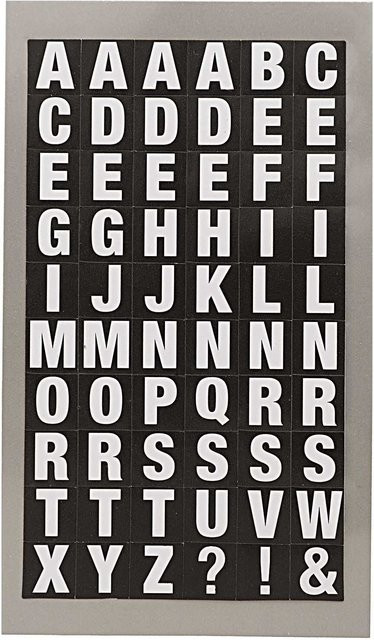 Rico Design Paper Poetry Office Sticker Buchstaben in Weiß und Schwarz, 4 Bogen - Bild 1