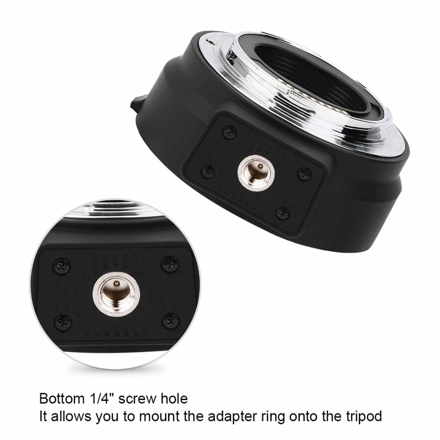 Meike MK-C-AF4 Autofokus-Adapterring für Canon EF Objektive auf Mount-Kameras, Schwarz - Bild 4