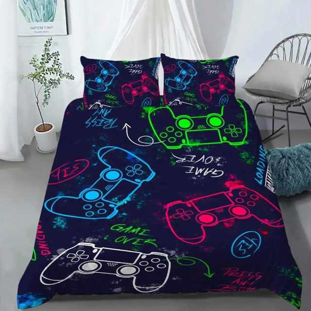 Bettwäscheset Your Warm Home Gamepad Controller Design für Jugendliche in Blau, 3-teilig, B/H: 210 x 210 cm mit 2 Kissen 50 x 70 cm - Bild 1